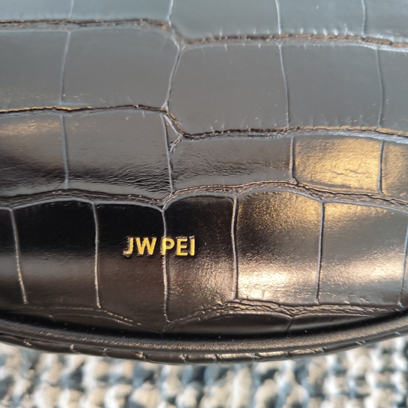 JW PEI Black Croc-Textured Shoulder Bag - Picture 3 of 5